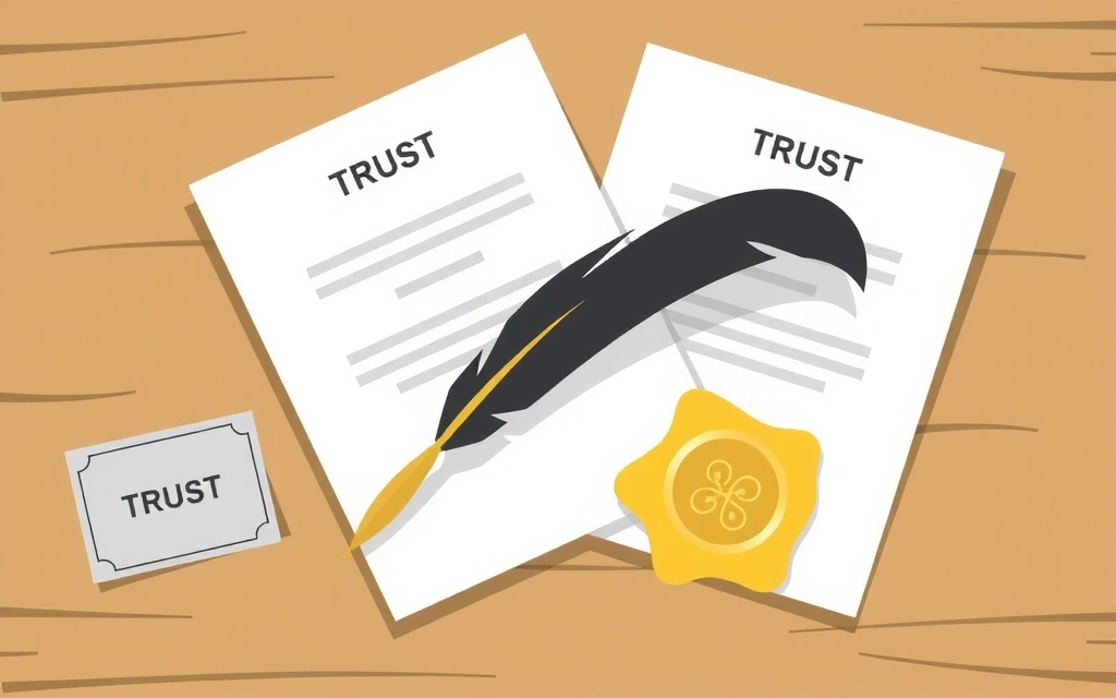 Illustration des CGU avec des documents et un sceau d'approbation